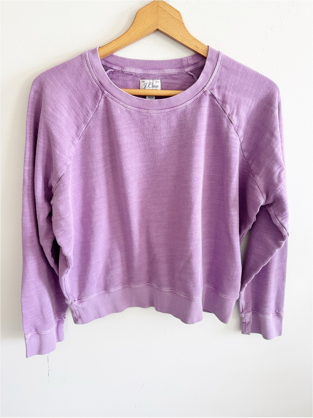 J.crew purple Vintage cotton terry crewneck pullover sweatshirt size small